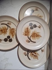 4 Denby Cotswold Side Plates Cream & Brown Stoneware