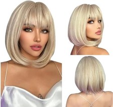 Platinum Blonde Bob Wig with