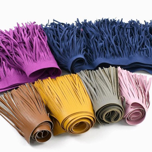 Suede tassel fringe trim - suede,