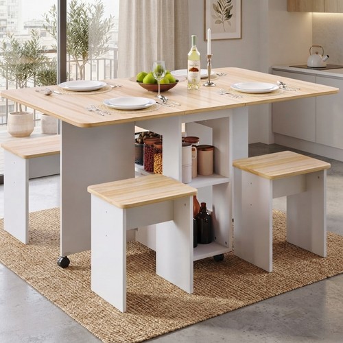 Modern red oak dining table - modern,