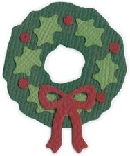 QuicKutz Christmas Wreath Holly  Card Making Cutting Die 2 Die Set 2"x 2" 0475