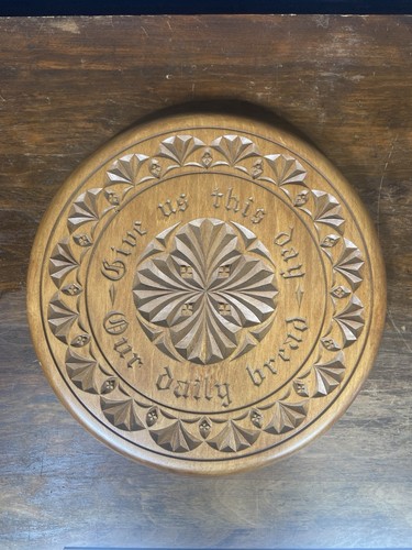 Antique bread board wood round - bread,
