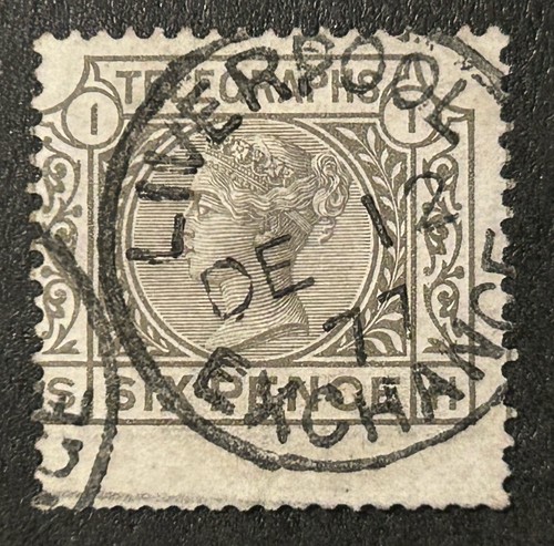 1876 telegraph 6d grey - qv,