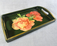 Lovely Vintage Helen Porter Decoupage Floral Rose Tray With Non Slip Base