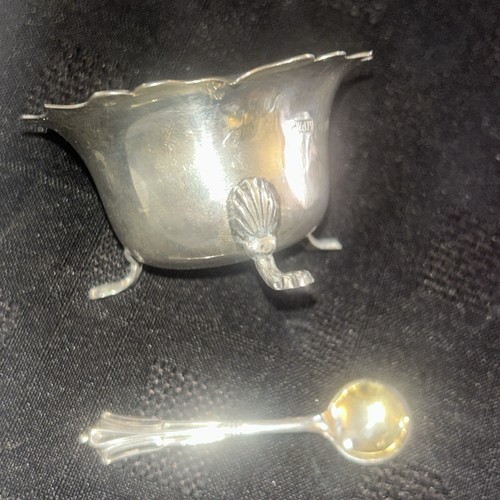 Antique sterling silver salt - antique,