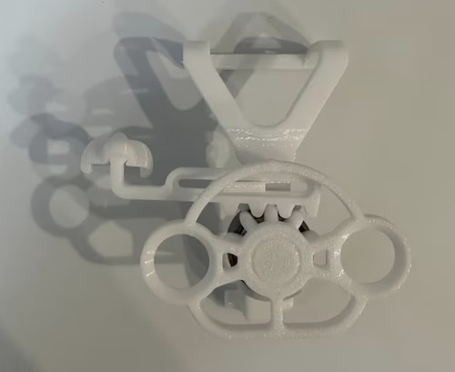 White plastic steering wheel - white,