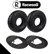 Tyres & Innertubes 4.10/3.50-4 10" Wheelbarrow Wheels Pneumatic Tyres x 2