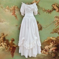 Vintage 1980s White Princess Cinderella Wedding Ballgown Dress Size 10