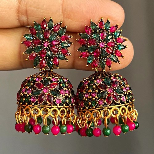 Gold tone metal jhumka - gold, dangle