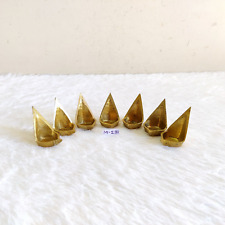 19c Vintage Original Old Bronze Tilak Shape bronze Oil Lamps 7Pcs Rare M291