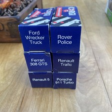 6x boxed diecast Corgi model cars from 1985, Renault 5, Ferrari 308 GTS, Porsche