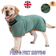 UK Dog Bathrobe Towel Microfibre Bath Robe Pet Super Absorbent Drying Coat XS-XL