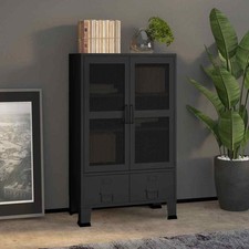 Industrial Storage Chest Anthracite Black Metal Sideboard Cabinet Box vidaXL