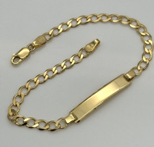 375 9ct Solid Gold Baby Identity Personalised Curb ID Bracelet 6 Inch NEW