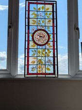 Outstanding Decorative Victorian Stained Glass Fanlight Window