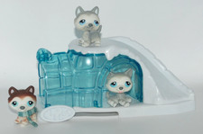 Littlest Pet Shop Polar Puppies Set inc LPS Husky Pets #68 69 & 70