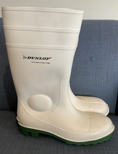 White Dunlop Protomaster Waterproof Steel Toe Cap Wellington Work Boots 11 UK