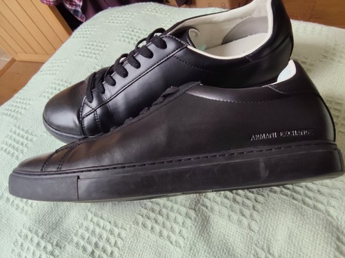 Black leather armani exchange - black,