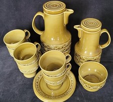 Beswick Zorba olive green coffee pot / cups / saucers - sold individually