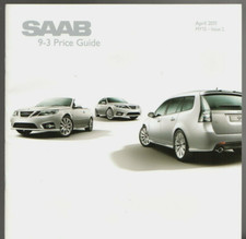 Saab 9-3 Specifications 2011-12 UK Market Brochure Saloon SportWagon Convertible