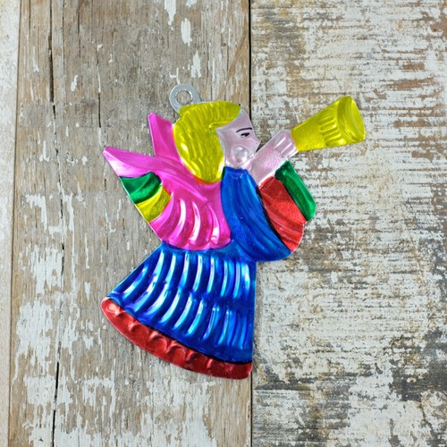 Mexican tin angel blue - mexican,