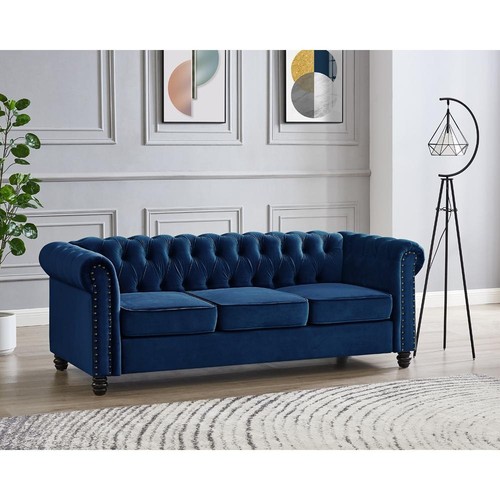 Velvet sofa chesterfield - sofa,