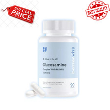 Bettervits Glucosamine MSM & Turmeric – 90 Capsules – Joint Support – UK Made!