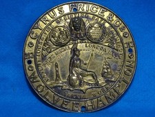 Vintage CYRUS Price & Co - Brass Safe Plaque - Wolverhampton - 6.5 Inches