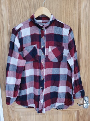 Women red checked shirt - shirt, size