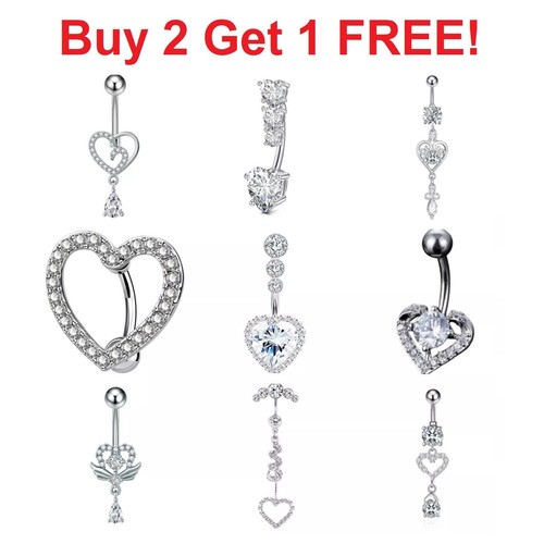 Heart belly bars button - belly,