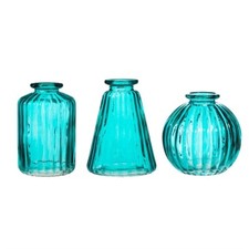 Glass Bud Vases Set f 3 in