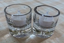 2 Glass Tealight Holders With