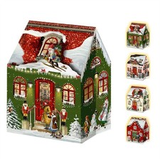 Mini Pop-up Christmas Advent Calendar House with 24 Glittery Doors & Envelope