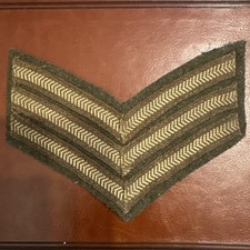 WW2 British Army Sergeant 3 Bar Chevron Arm Badge Patch Original