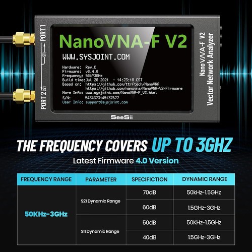 Nanovna 50k 3ghz - 50k-3ghz, vhf