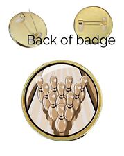 Ten Pin Bowling Lane 27mm Metal Lapel Pin Badge Domed Insert