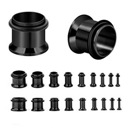 Black pvd steel single flare - black,