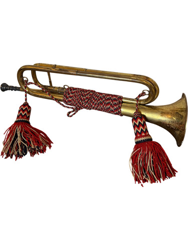 Vintage french brass bugle - vintage, j