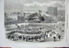 Antique Old Print *0310 1860 Silver Bugle Ladies Durham Volunteer Rifle Corps