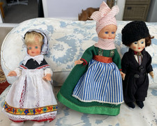 Set of 3 Small Vintage Plastic Dolls with Light Complexion Without Packaging