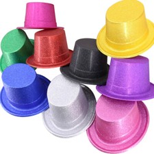 TtS 4 8 12 24 48 PCS Kids Adults Glitter Sequin Top Hat Magician Gentleman Fancy