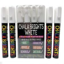 4  White Liquid Chalk Pens Marker Glass Windows Reversible Menu Bistro Board