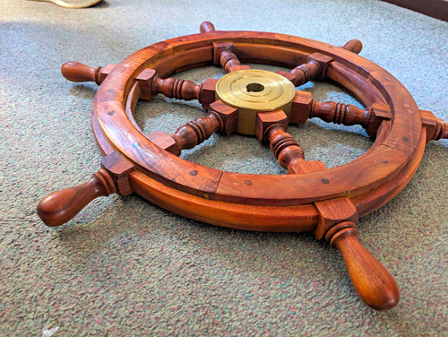 Wooden ship wheel - ship's, nautical