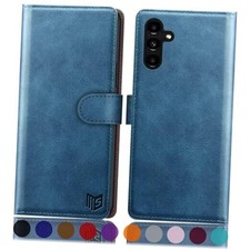  for Samsung Galaxy A35 5G Wallet case with RFID Blocking Credit Card Sky Blue