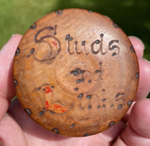Treen wooden studs and links - treen,