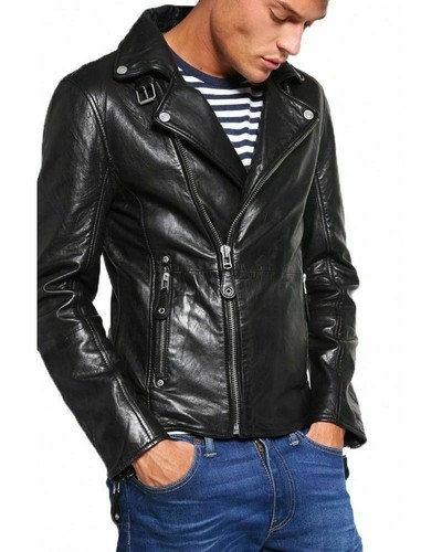 Black biker leather - black,
