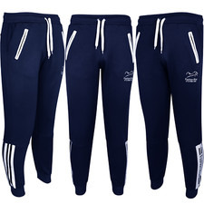 Mens Jogging Bottoms Polyester Cuffed Joggers Slim Fit Sweatpants Boys Trousers