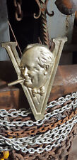 Winston Churchill World War 2 WW2 V for Victory Brass Plaque Sign Bust