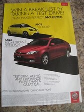 MG3 MG6 MG SENSE WIN A BREAK TAKE TEST DRIVE 2014 ADVERT A4 SIZE FILE 1