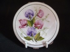 Vintage Silver & Enamel  Sweet Pea Powder Compact.  Henry Clifford Davis. 1950's